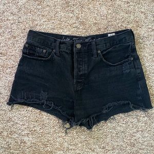 We The Free x Free People black denim jean shorts, size 29